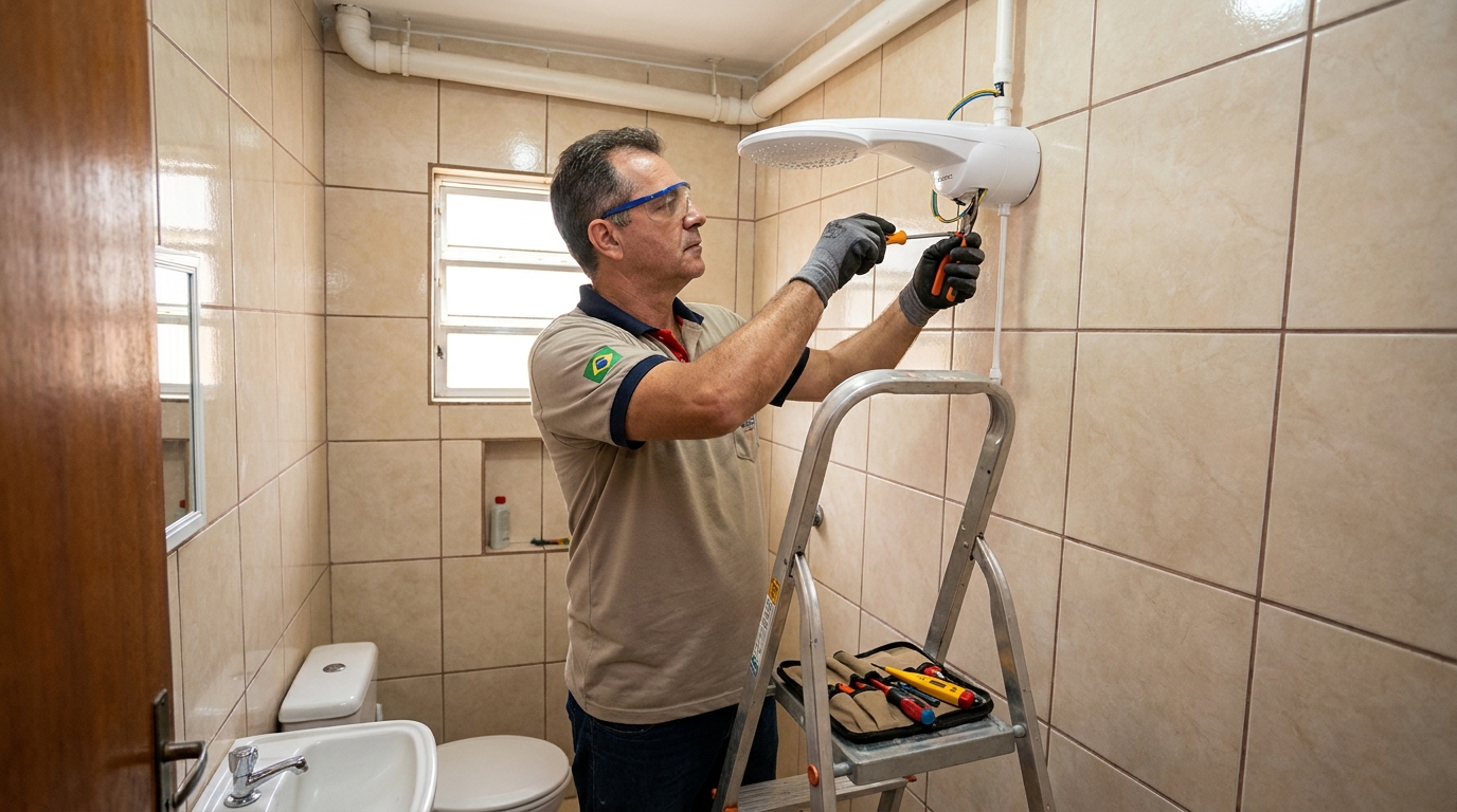 Instalação com pressurizador em Taubaté-SP